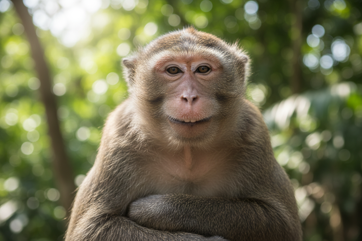 a monkey looking really smug